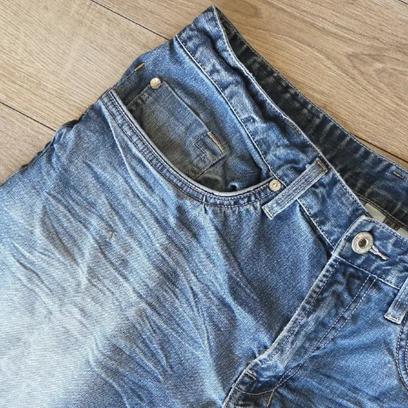 34x32 Buffalo David Bitton Men's Faded Blue Straight Jeans - Picture 2 of 6